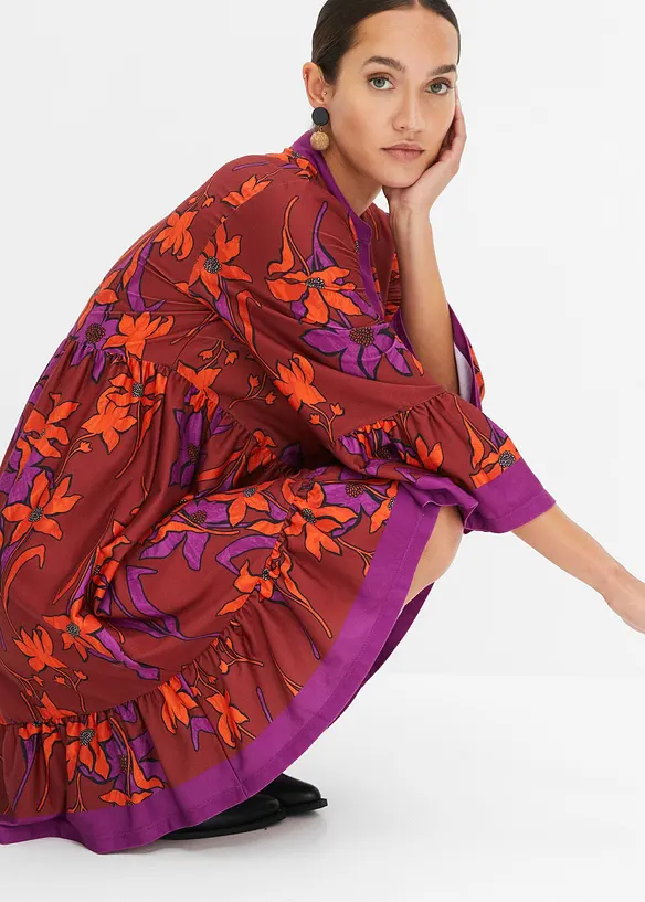 Kleid mit Volants in rot (Detailaufnahme) - bonprix