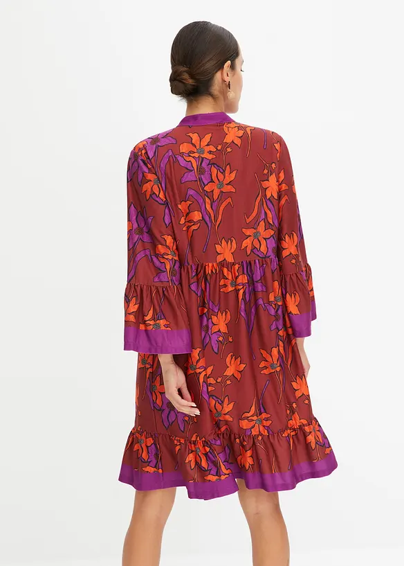 Kleid mit Volants in rot von hinten (Totalaufnahme) - bonprix