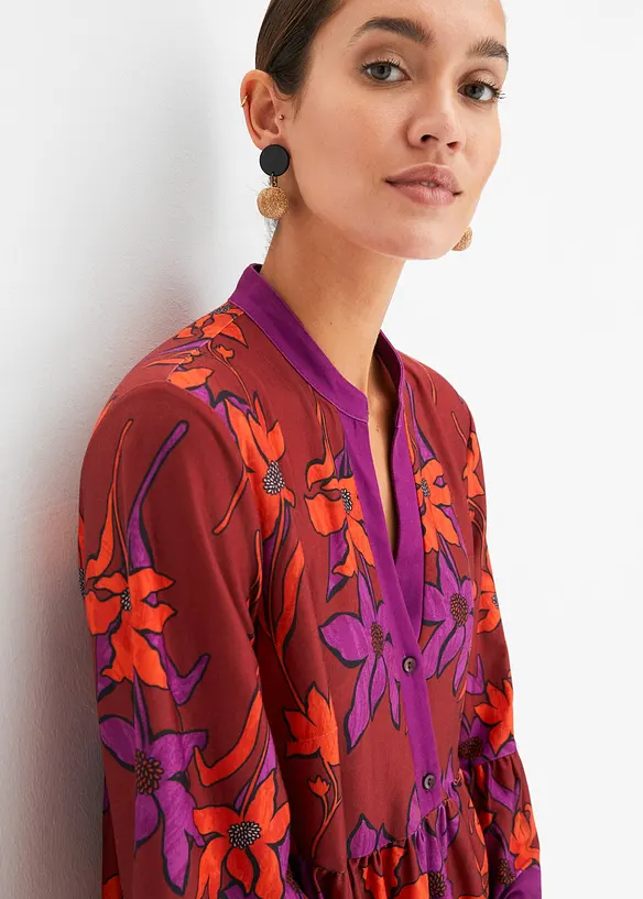Kleid mit Volants in rot (Detailaufnahme) - bonprix