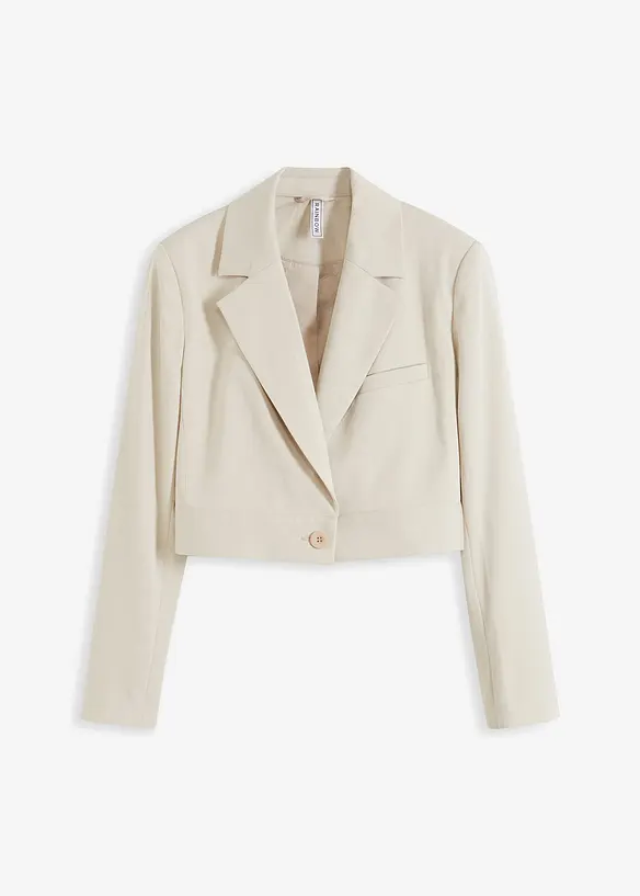 Cropped Blazer in grau von vorne - bonprix