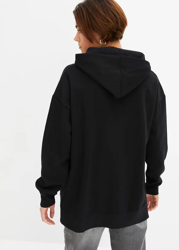 Hoodie aus reiner Baumwolle in schwarz von hinten (im Anschnitt) - bonprix Hoodie aus reiner Baumwolle in schwarz von hinten (im Anschnitt) - bonprix