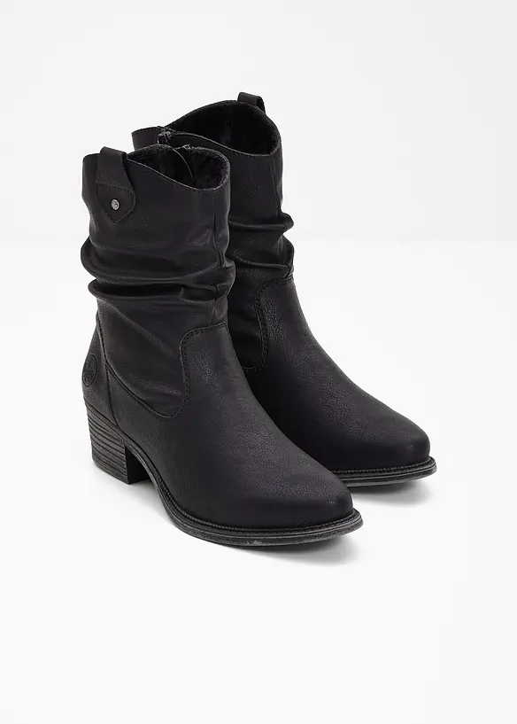 Gefütterte Rieker Komfort-Cowboy-Boots in schwarz - Rieker
