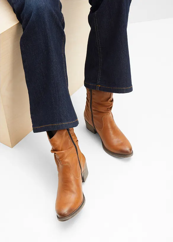Gefütterte Rieker Komfort-Cowboy-Boots in braun - Rieker