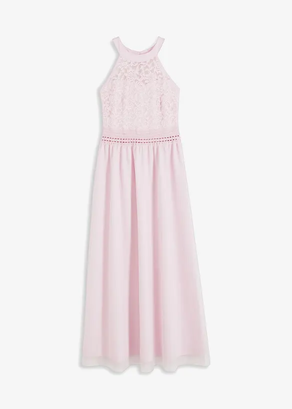 Maxikleid mit Spitze in rosa von vorne - bonprix