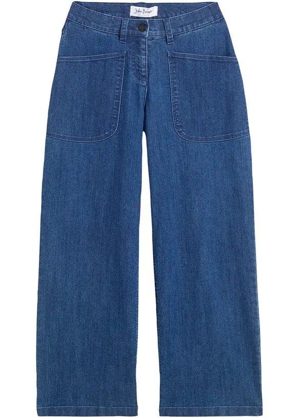 Weite Jeans in blau von vorne - bonprix