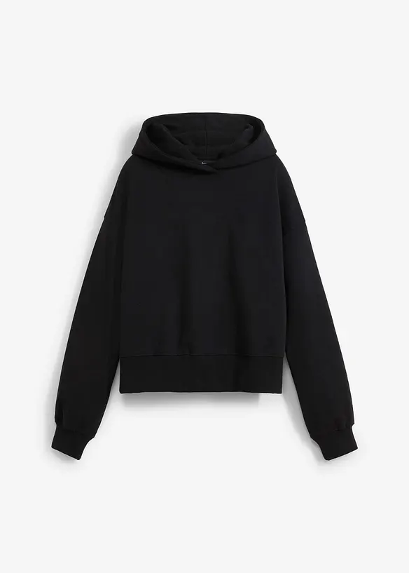 Cropped Hoodie in schwarz von vorne - bonprix