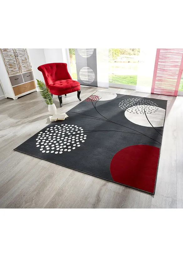 Teppich mit stilisierten Blüten in grau (Ambiente) - bonprix