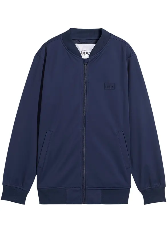 Leichte Softshelljacke in blau von vorne - bonprix