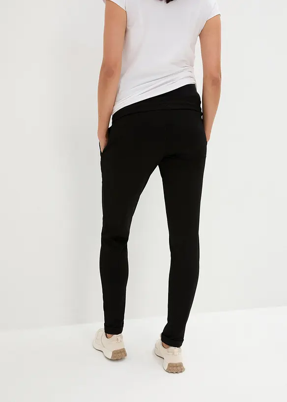 Umstands-Schlupfhose mit elastischem Bund in schwarz von hinten - bonprix