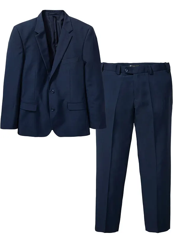 Anzug Slim Fit (2-tlg.Set): Sakko und Hose in blau von vorne - bonprix