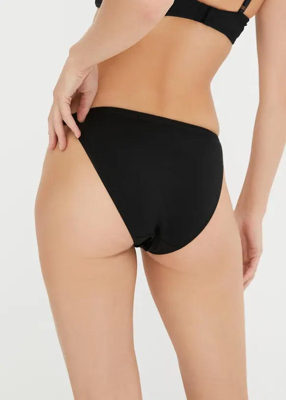 Tanga Minislip mit Bio-Baumwolle (5er Pack) in schwarz von hinten - bonprix Tanga Minislip mit Bio-Baumwolle (5er Pack) in schwarz von hinten - bonprix