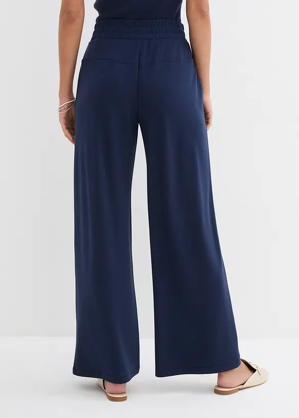 Marlenehose aus bequemen Jersey in blau von hinten - bonprix Marlenehose aus bequemen Jersey in blau von hinten - bonprix