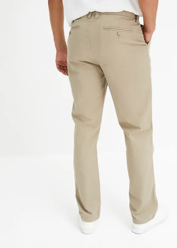 Regular-Fit Chinohose aus reiner Baumwolle, Straight in grün von hinten - bonprix