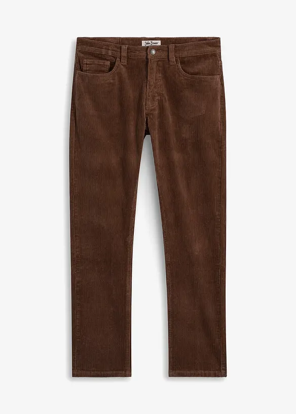 Regular-Fit Cordhose mit Komfortschnitt, Straight in braun von vorne - bonprix