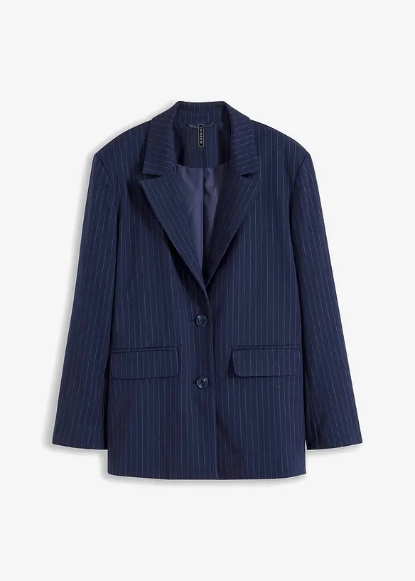 Nadelstreifen-Blazer in blau von vorne - bonprix