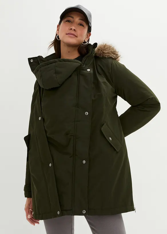 3-in-1 Funktions-Umstandsjacke und Tragejacke in grün von vorne (im Anschnitt) - bonprix 3-in-1 Funktions-Umstandsjacke und Tragejacke in grün von vorne (im Anschnitt) - bonprix