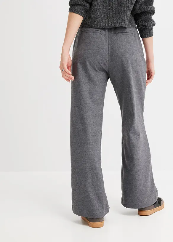 Marlene-Hose in Wolloptik aus Viskose-Mix in grau von hinten - bonprix