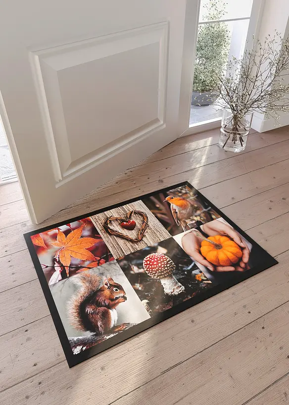 Waschbare Fußmatte mit herbstlichen Motiven in bunt (Ambiente) - bonprix