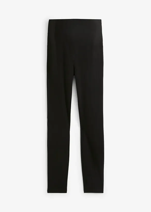 Umstandsleggings aus weicher Bio-Baumwolle in schwarz von vorne - bonprix