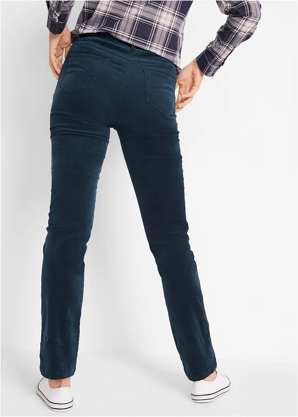 Cordhose aus Baumwoll-Mix in blau von hinten - bonprix