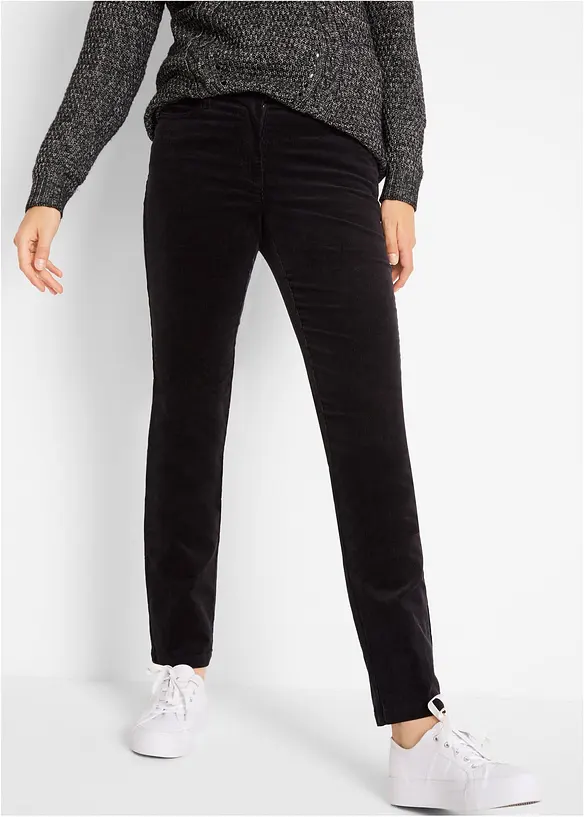 Cordhose aus Baumwoll-Mix in schwarz von vorne - bonprix Cordhose aus Baumwoll-Mix in schwarz von vorne - bonprix