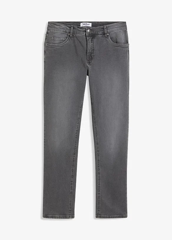 Regular-Fit-Jeans mit Komfortschnitt, Tapered in grau von vorne - bonprix