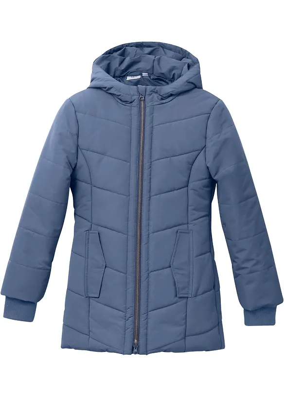 Winterparka mit Kapuze, wasserabweisend in blau von vorne - bonprix