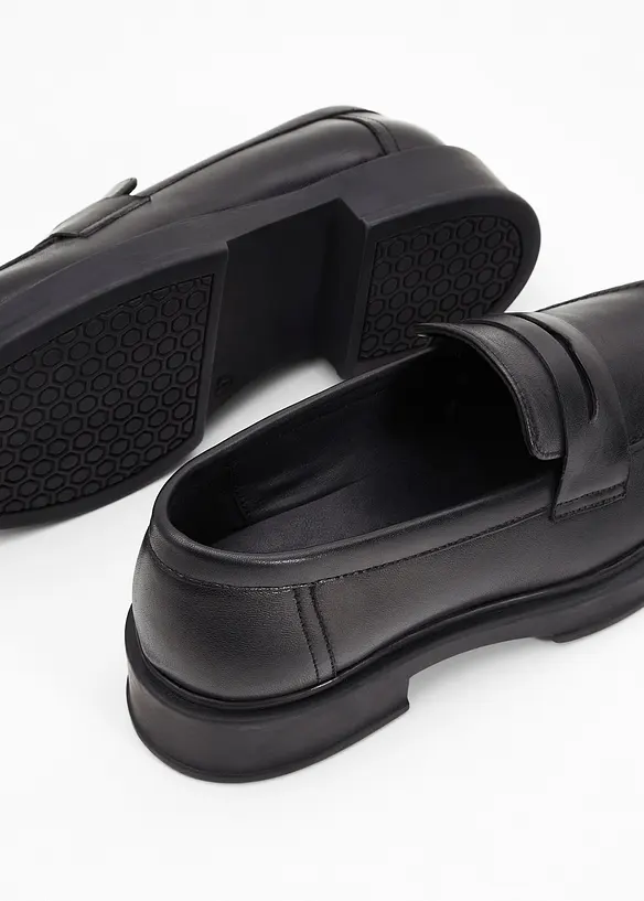 Loafer aus Leder in schwarz - bonprix
