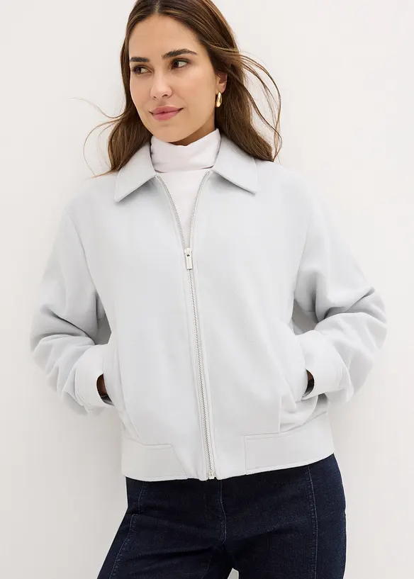 Jacke in grau von vorne (im Anschnitt) - bonprix