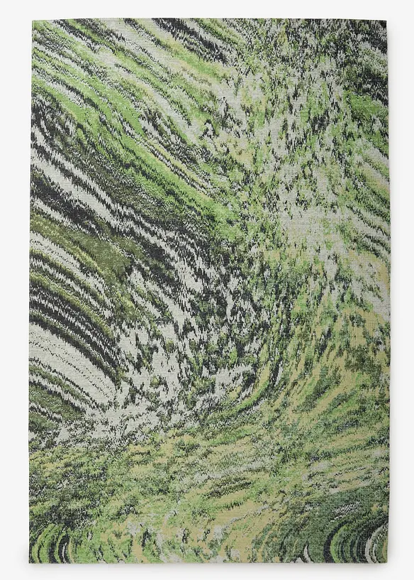 Teppich mit malerischer Musterung in grün von vorne - bonprix