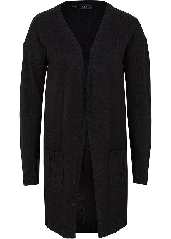 Longstrickjacke in schwarz von vorne - bonprix Longstrickjacke in schwarz von vorne - bonprix