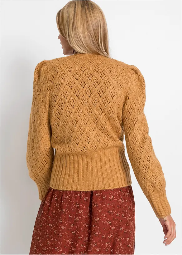 Feinstrickjacke in braun von hinten (im Anschnitt) - bonprix