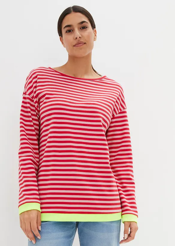 Langarmshirt aus Bio-Baumwolle in rosa von vorne (im Anschnitt) - bonprix Langarmshirt aus Bio-Baumwolle in rosa von vorne (im Anschnitt) - bonprix