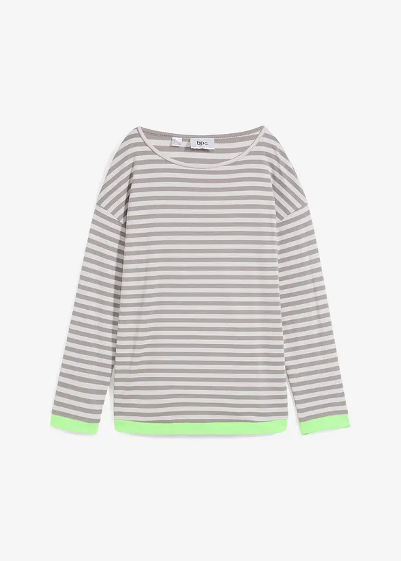 Langarmshirt aus Bio-Baumwolle in grau von vorne - bonprix Langarmshirt aus Bio-Baumwolle in grau von vorne - bonprix