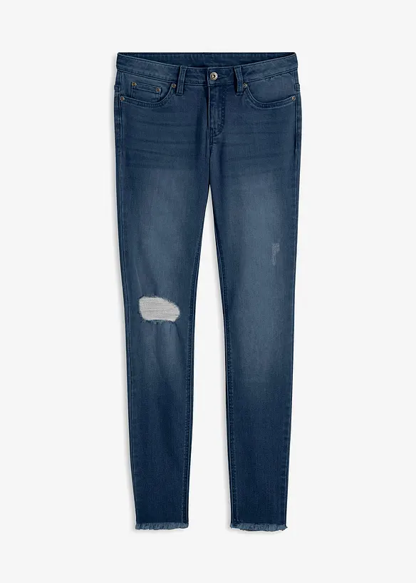 Super Skinny-Jeans Low Waist in blau von vorne - bonprix