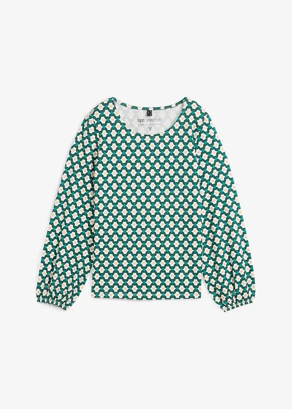 Langarmshirt in weiß von vorne - bonprix