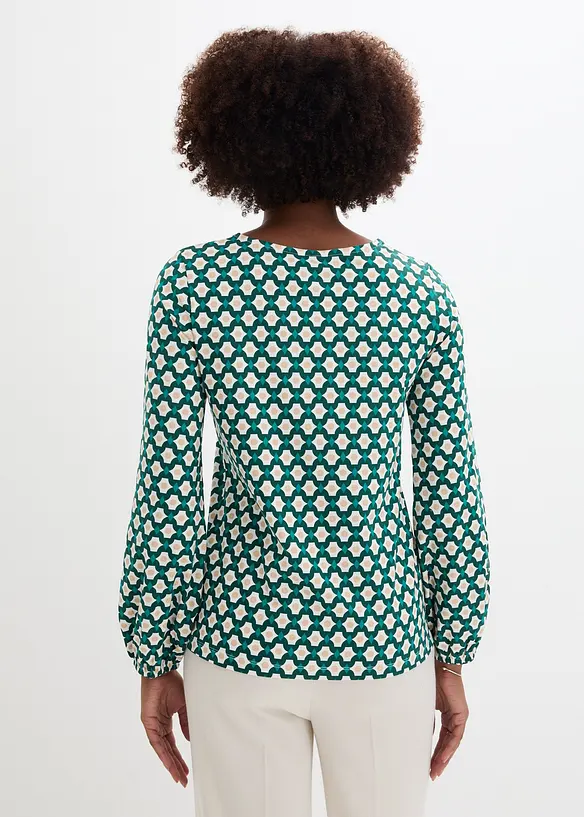 Langarmshirt in weiß von hinten (im Anschnitt) - bonprix