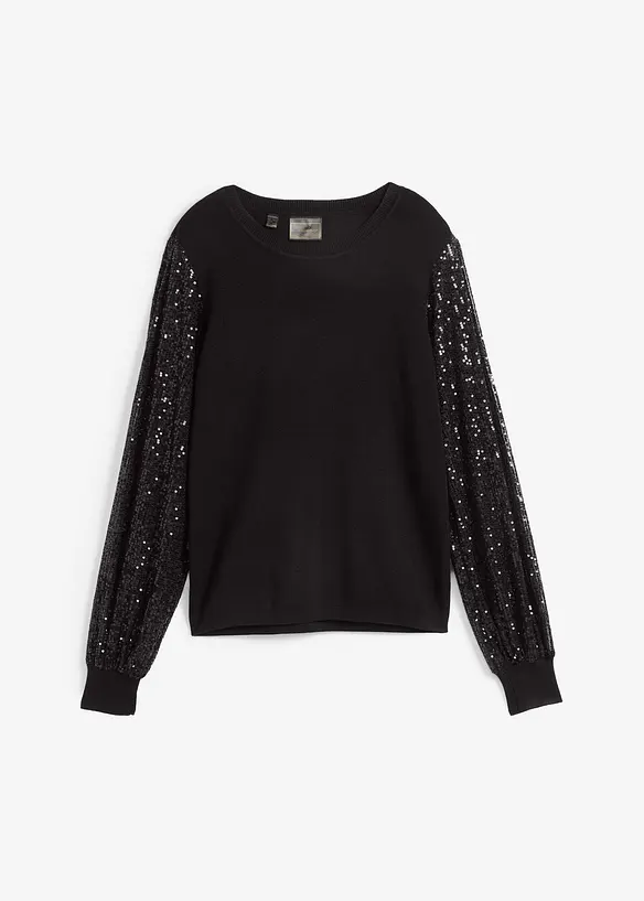 Feinstrickpullover aus weichem Viskose-Mix in schwarz von vorne - bonprix Feinstrickpullover aus weichem Viskose-Mix in schwarz von vorne - bonprix