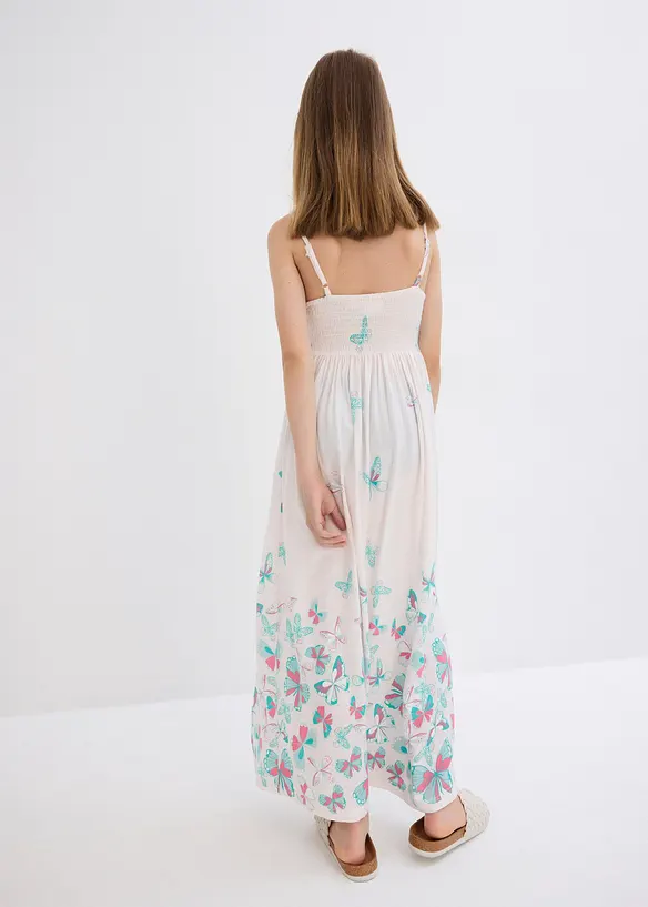 Maxikleid aus fließender Viskose in rosa von hinten (Totalaufnahme) - bonprix