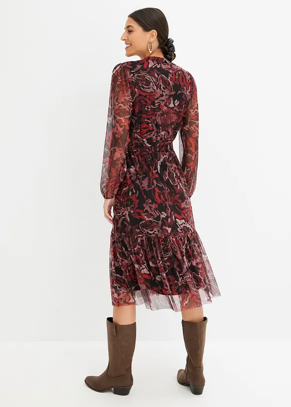 Mesh-Midikleid in schwarz von hinten (Totalaufnahme) - bonprix Mesh-Midikleid in schwarz von hinten (Totalaufnahme) - bonprix