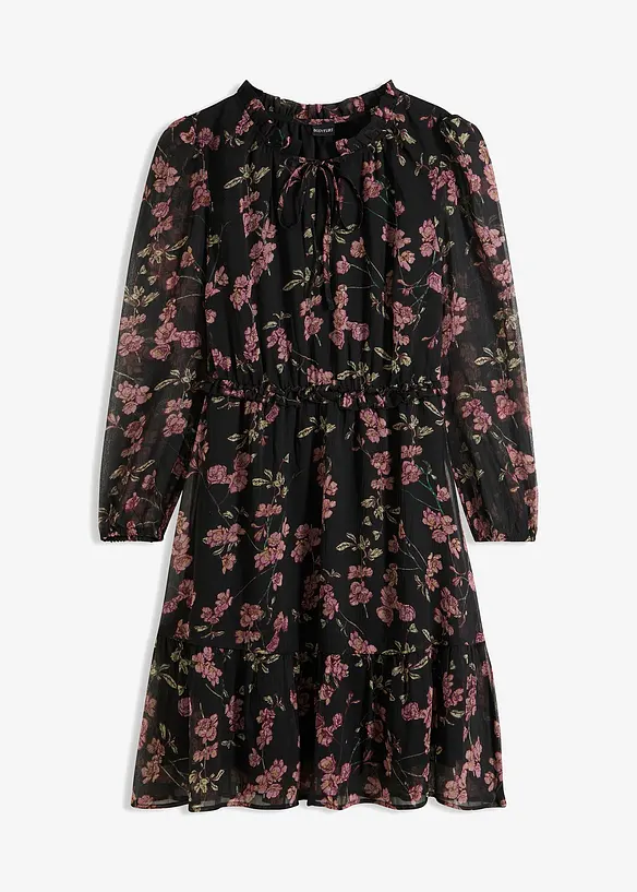 Chiffonkleid in schwarz von vorne - bonprix Chiffonkleid in schwarz von vorne - bonprix