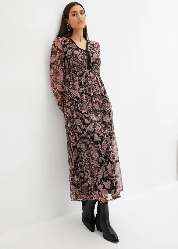 Maxikleid in schwarz von vorne (Totalaufnahme) - bonprix Maxikleid in schwarz von vorne (Totalaufnahme) - bonprix