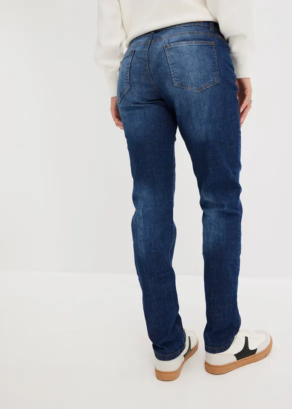 Mom-Jeans Mid Waist in blau von hinten - bonprix