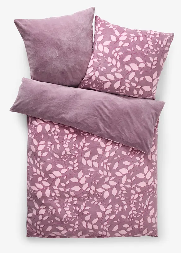 Wendbare Cashmere Touch Bettwäsche in lila von vorne - bonprix