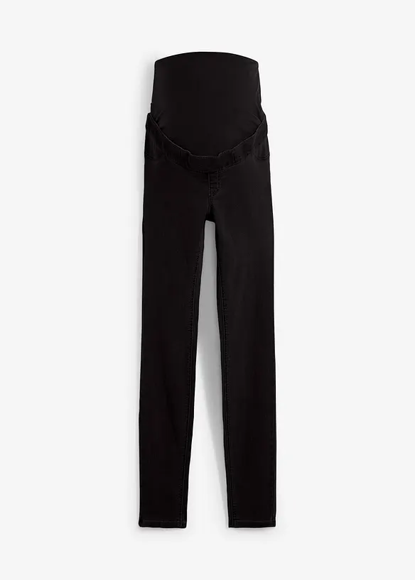 Wärmende Umstandsjeggings mit leicht angerauter Innenseite in schwarz von vorne - bonprix