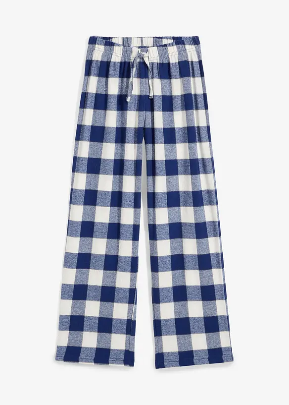 Kinder Pyjamahose aus Flanell in blau von vorne - bonprix