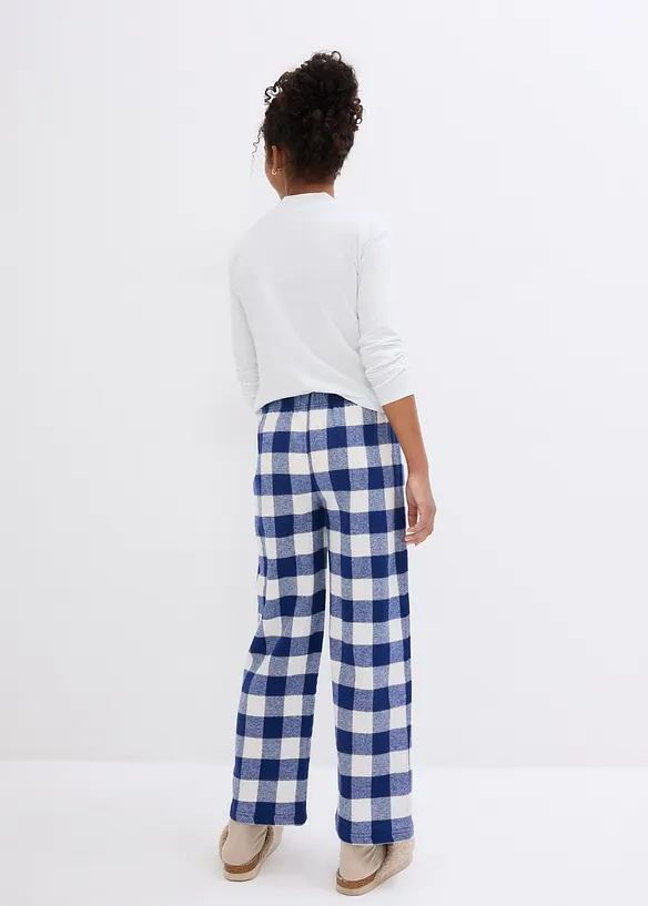 Kinder Pyjamahose aus Flanell in blau von hinten (Totalaufnahme) - bonprix