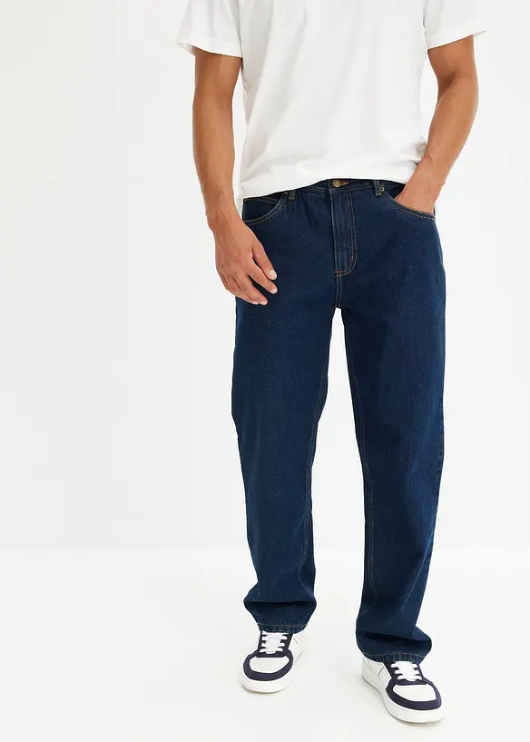 Thermo Classic-Fit Jeans mit kuscheligem Flanellfutter, Straight in blau von vorne - bonprix