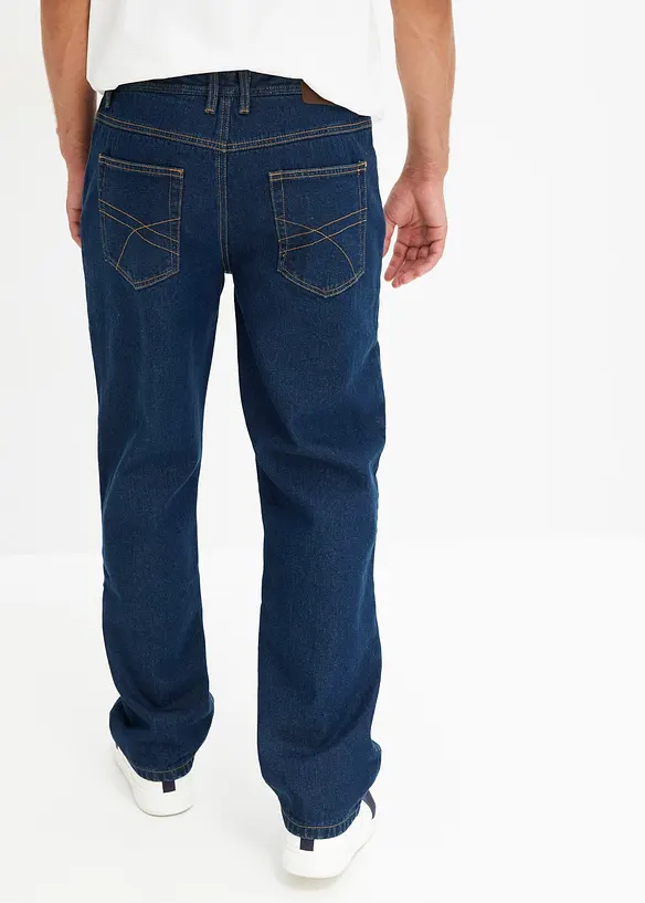 Thermo Classic-Fit Jeans mit kuscheligem Flanellfutter, Straight in blau von hinten - bonprix