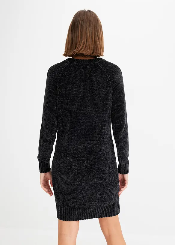 Oversize-Kleid in Strick in schwarz von hinten (Totalaufnahme) - bonprix Oversize-Kleid in Strick in schwarz von hinten (Totalaufnahme) - bonprix